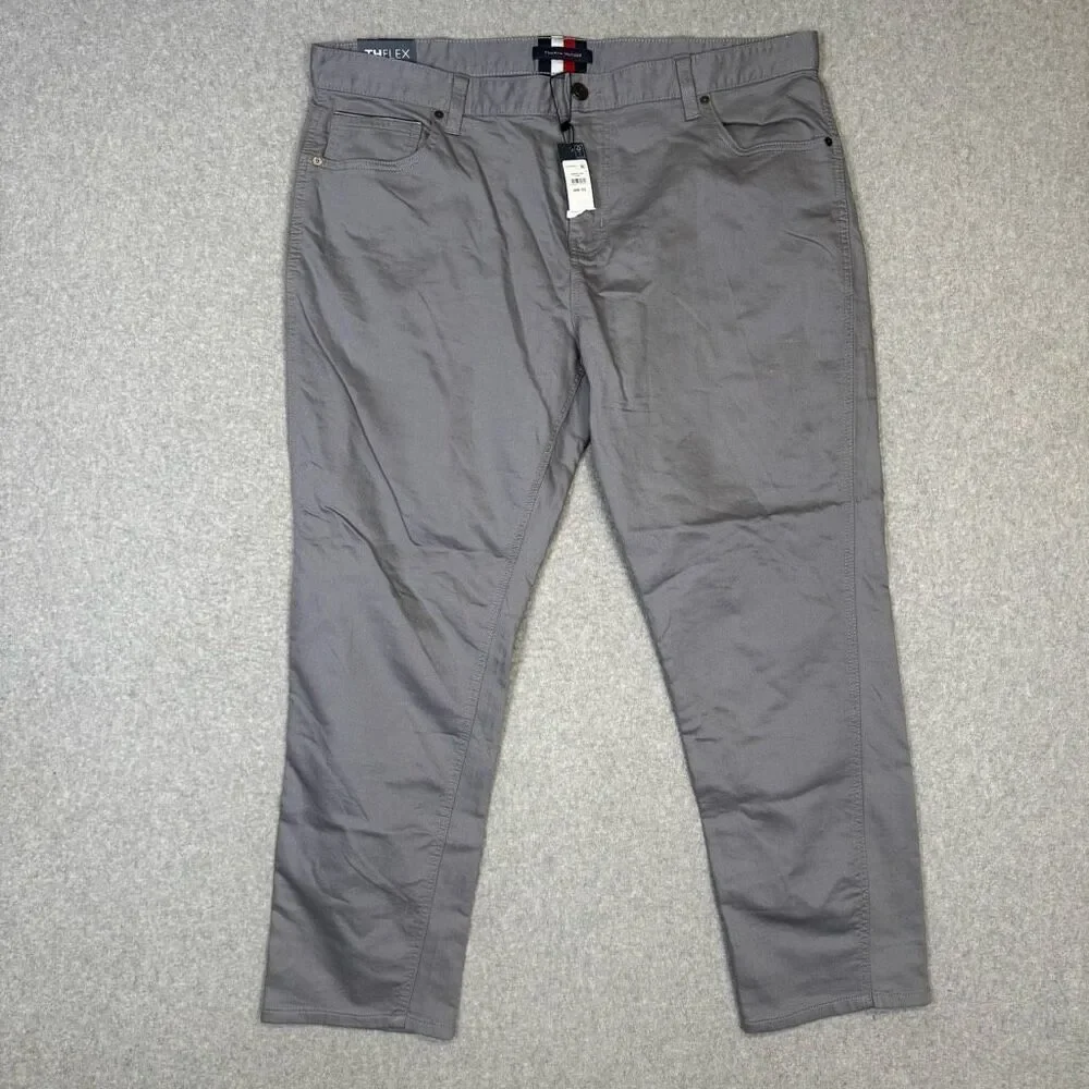 Brand Tommy Hilfiger Men's Size 40x30 THFlex Material Grey Ankle Dress Pants
